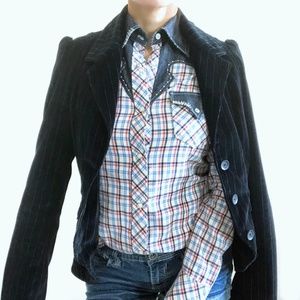 Joie Black Velvet Blazer Size S